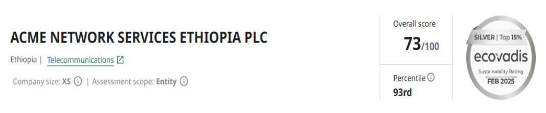 EcoVadis Assessment Ethiopia