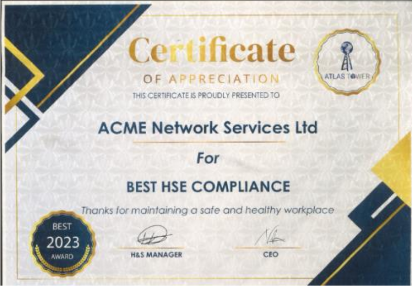 Atlas Tower, Kenya: Best HSE Compliance